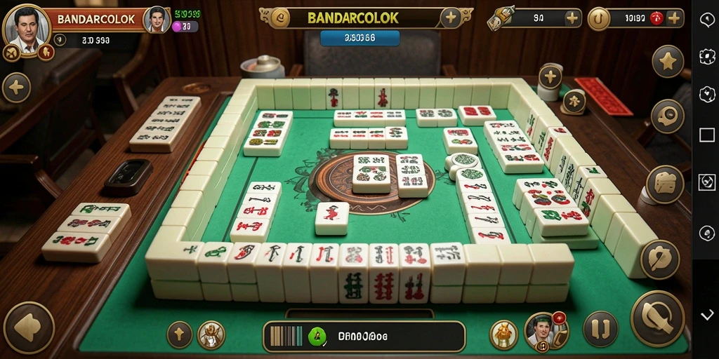 Tampilan gameplay Mahjong yang menegangkan di BANDARCOLOK.