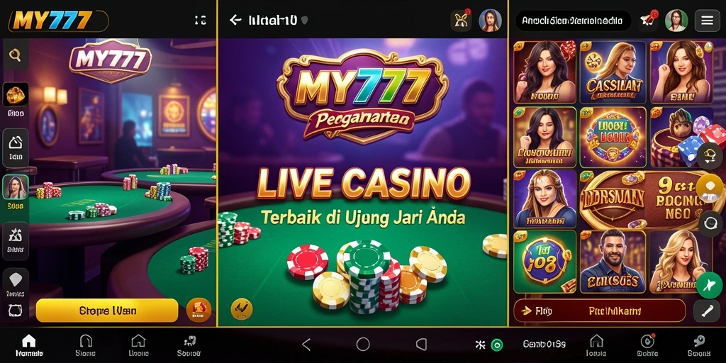 Screenshot gameplay Live Casino MY777 yang menakjubkan dan interaktif.