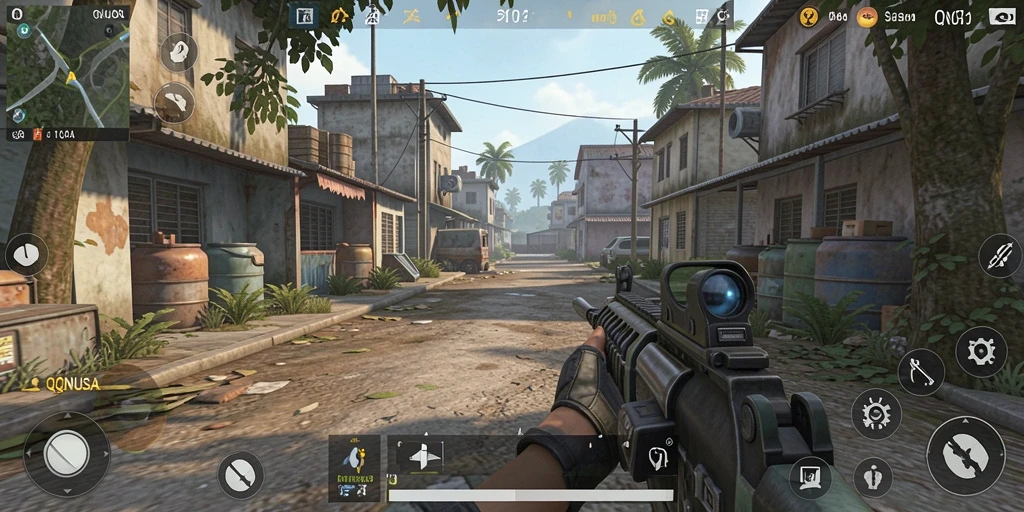 Tampilan gameplay seru dari QQNUSA di medan perang.