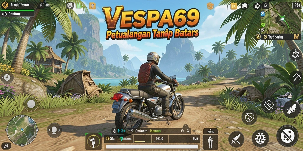 Gameplay VESPA69 menampilkan eksplorasi dunia terbuka yang luas dan menarik.