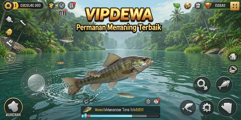 Screenshot gameplay VIPDEWA menampilkan suasana memancing yang mendebarkan.