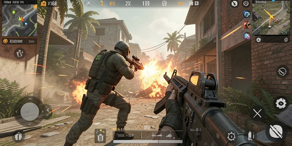 Tangkapan layar dari gameplay X168 yang menegangkan di medan pertempuran.